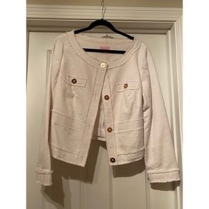 NWT Lilly Pulitzer white linen blend jacket XL